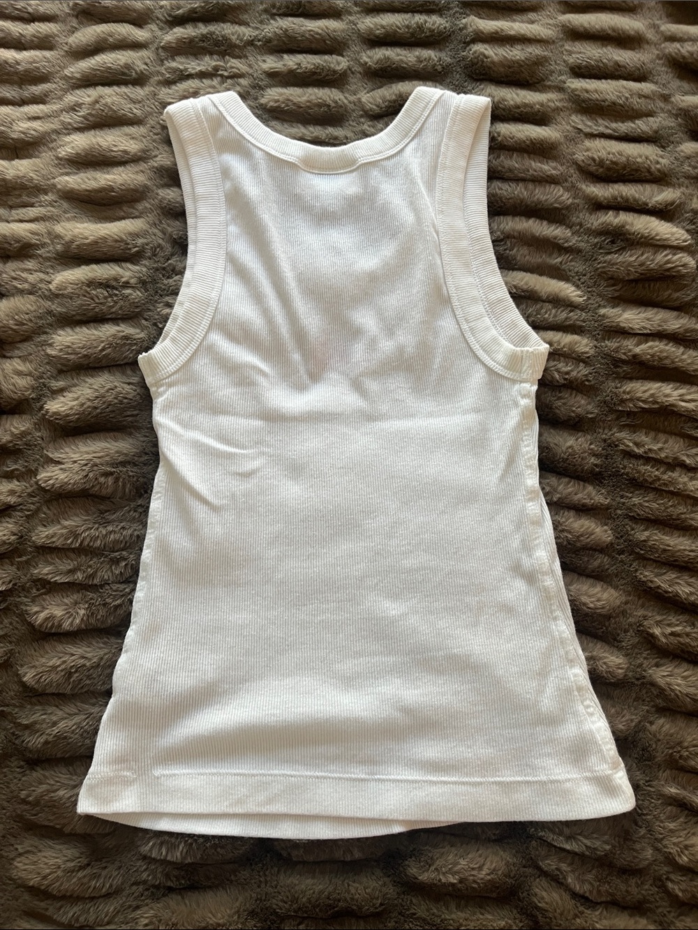 Universal Thread • White Ribbed Tank with Flag Patch - Picture 6 of 6